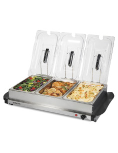 Servidor de Buffet Proctor Silex 3 Bandejas Acero Inoxidable