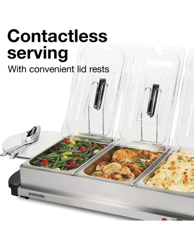 Servidor de Buffet Proctor Silex 3 Bandejas Acero Inoxidable