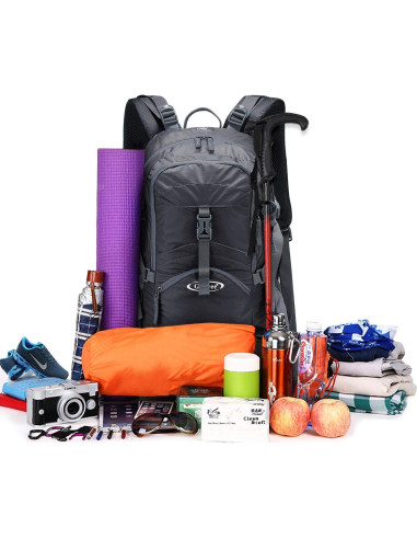 Mochila de Senderismo G4Free 45L Impermeable con Funda Lluvia
