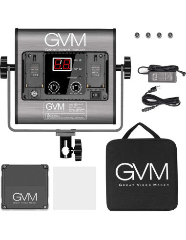 Luz de Video LED Bi-Color GVM con Control APP y Pantalla Digital