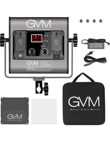 Luz de Video LED Bi-Color GVM con Control APP y Pantalla Digital