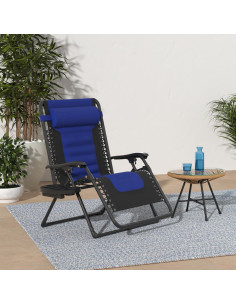 Silla de Gravedad Cero Plegable XL Mejor Opción Productos - Negro/Azul 2