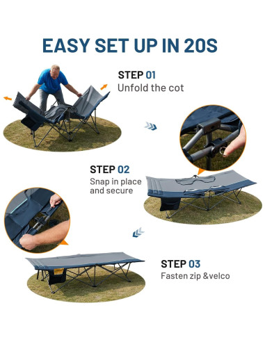 Cama de Camping Plegable Timber Ridge Extra Ancha 203.4x80.8cm