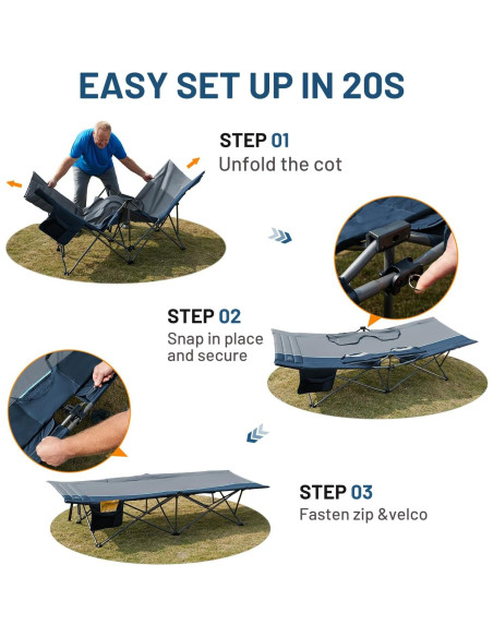 Cama de Camping Plegable Timber Ridge Extra Ancha 203.4x80.8cm
