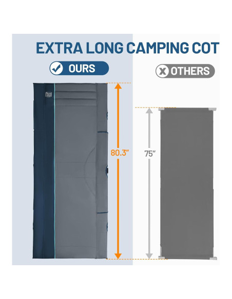 Cama de Camping Plegable Timber Ridge Extra Ancha 203.4x80.8cm