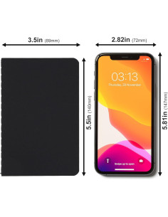 Cuadernos de Bolsillo LABUK 12pcs Rayados 8.9x14cm Tapa Blanda 2