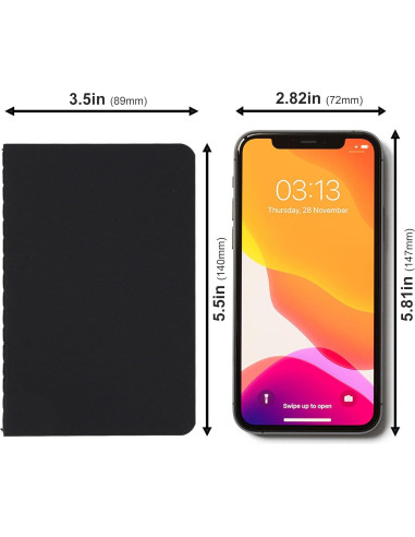 Cuadernos de Bolsillo LABUK 12pcs Rayados 8.9x14cm Tapa Blanda