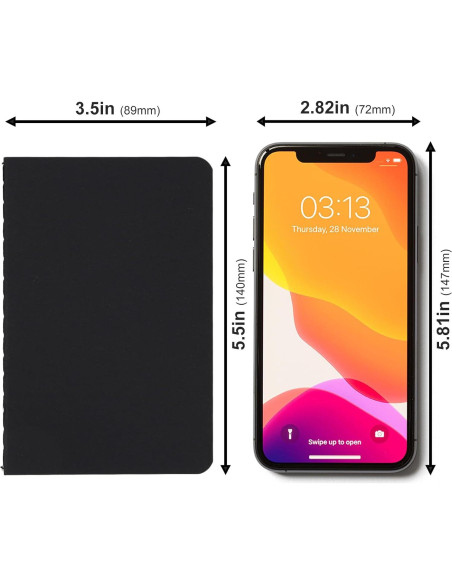 Cuadernos de Bolsillo LABUK 12pcs Rayados 8.9x14cm Tapa Blanda