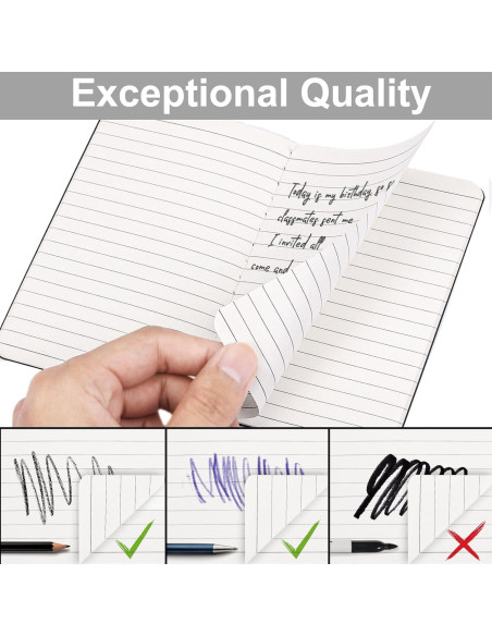 Cuadernos de Bolsillo LABUK 12pcs Rayados 8.9x14cm Tapa Blanda