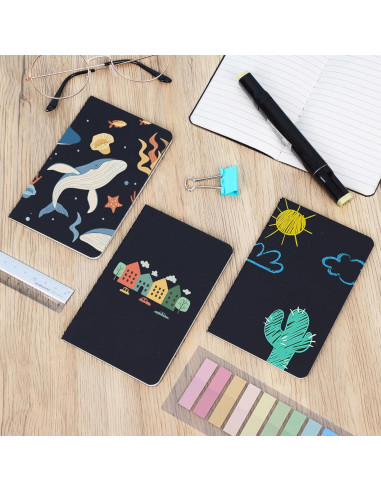 Cuadernos de Bolsillo LABUK 12pcs Rayados 8.9x14cm Tapa Blanda