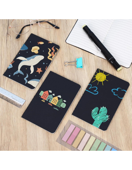 Cuadernos de Bolsillo LABUK 12pcs Rayados 8.9x14cm Tapa Blanda