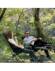Silla de Camping TOBTOS Plegable Alta con Almohada - 150 kg 2