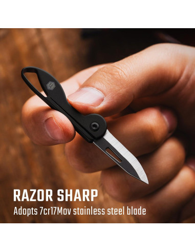 Cuchillo de Bolsillo Plegable KeyUnity KK05BK Titanio Negro