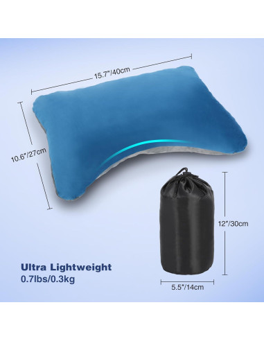 Almohada Viscoelástica REDCAMP 40x27cm para Camping