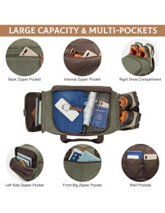 Bolsa de Viaje S-ZONE Extra Grande Verde Militar 65L 2