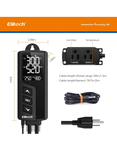 Controlador de Temperatura y Humedad Elitech STC-1000Pro 110V