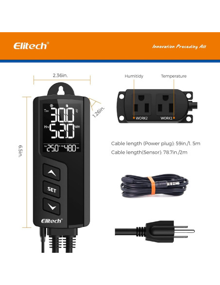 Controlador de Temperatura y Humedad Elitech STC-1000Pro 110V