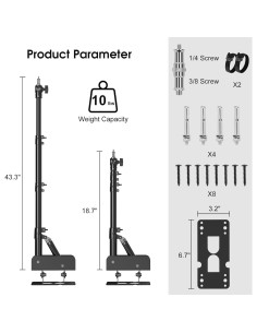 Brazo de Soporte para Luz de Anillo Fasonic 110 cm Ajustable 2