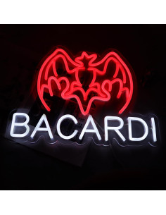 Cartel de neón Bacardi Rum LED 33x43 cm para bar y decoración 2