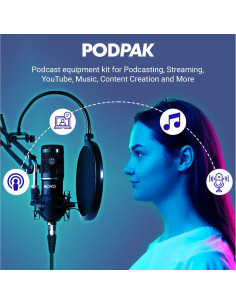 Kit de Podcasting Movo PodPak con Micrófono XLR y Brazo 2