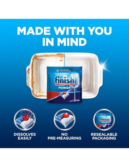Finish Power Cápsulas para Lavavajillas 43 Unidades - Limpieza Profunda
