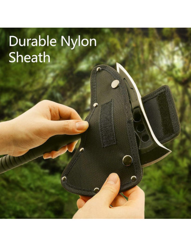 Hacha de Camping Hitdudu Tomahawk Táctico con Funda 11.94 cm