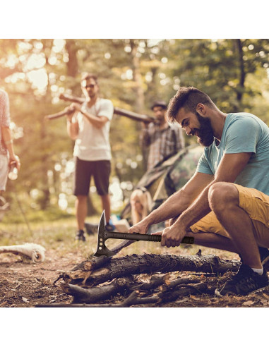 Hacha de Camping Hitdudu Tomahawk Táctico con Funda 11.94 cm