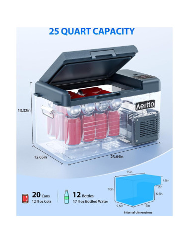 Refrigerador Portátil Aeitto 25 Quartos 12V -20C