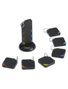 Localizador de Llaves Amazon Basics - 6 Rastreador Inteligente, Alarma 80dB