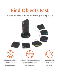 Localizador de Llaves Amazon Basics - 6 Rastreador Inteligente, Alarma 80dB 2