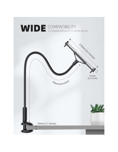 Soporte de Tablet Lamicall con Brazo Flexible - Negro