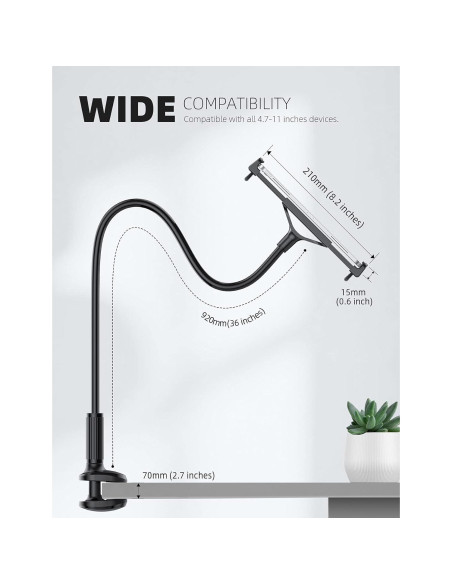 Soporte de Tablet Lamicall con Brazo Flexible - Negro