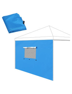 Pared Lateral Instantánea REDCAMP para Carpa 10x3 m Caqui/Azul/Blanco/Negro