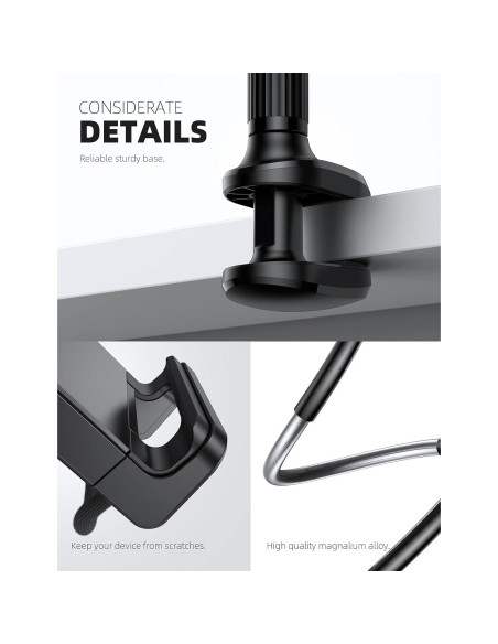 Soporte de Tablet Lamicall con Brazo Flexible - Negro