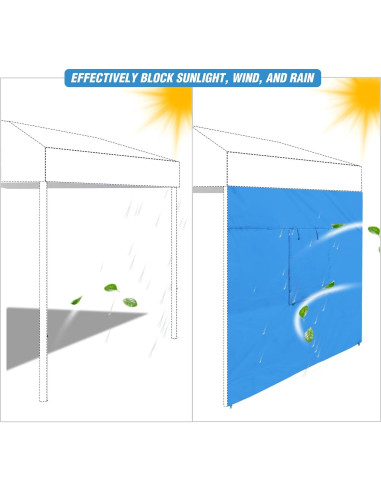 Pared Lateral Instantánea REDCAMP para Carpa 10x3 m Caqui/Azul/Blanco/Negro