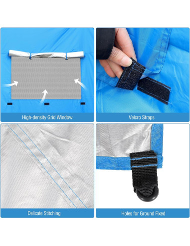 Pared Lateral Instantánea REDCAMP para Carpa 10x3 m Caqui/Azul/Blanco/Negro