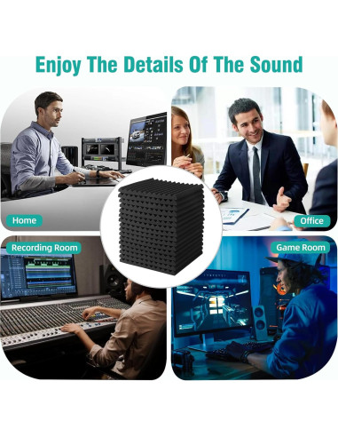 Paquete de 100 Paneles de Espuma Acústica Aislantes 30.48 cm