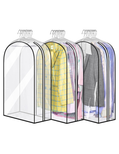 Bolsas de Ropa Transparentes MISSLO 32" con Cremallera - 3 Paquetes