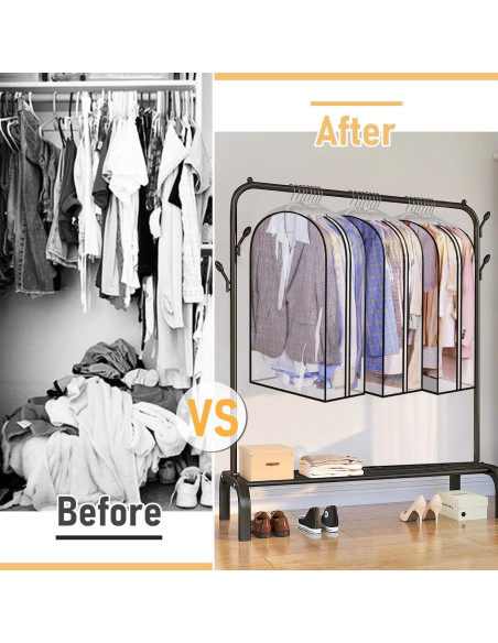 Bolsas de Ropa Transparentes MISSLO 32" con Cremallera - 3 Paquetes