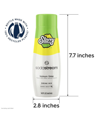 Mezcla de Bebida SodaStream Starry Limón Lima 440ml - Paquete de 4