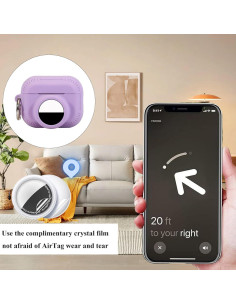 Funda Protectora 2 en 1 Silicona para AirPods Pro 2 y AirTag Morado 2