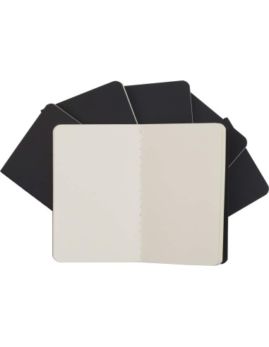Cuaderno de bolsillo TWONE A6, 6 unidades, tapa blanda negra