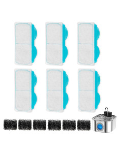 Filtro para fuente de agua para gatos NautyPaws 3.2L - 6 filtros + 6 esponjas