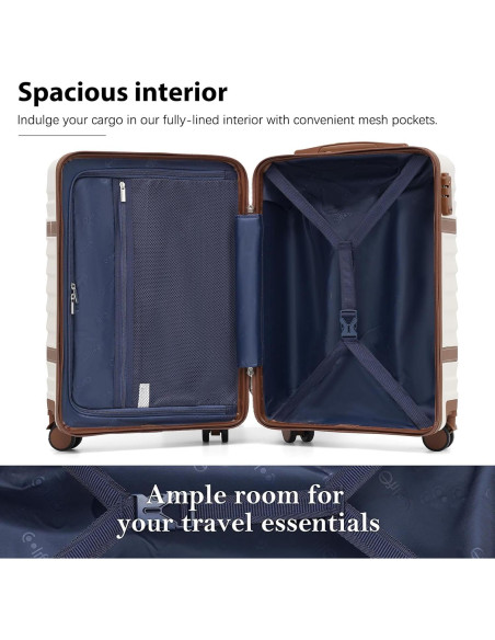 Conjunto de Equipaje Coolife 3 Piezas Maletas Duras 50.8-71.1 cm