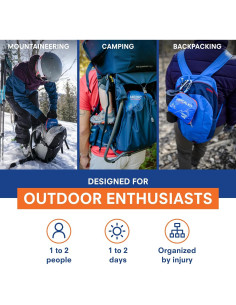 Kit de Primeros Auxilios Adventure Medical Kits - Senderismo - Para 2 Personas - Incluye Almohadilla de Trauma y Guía 2