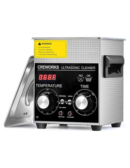 Limpiador Ultrasónico CREWORKS 2L 60W con Calentador y Temporizador Limpiador Ultrasónico CREWORKS 2L 60W con Calentador y Temporizador