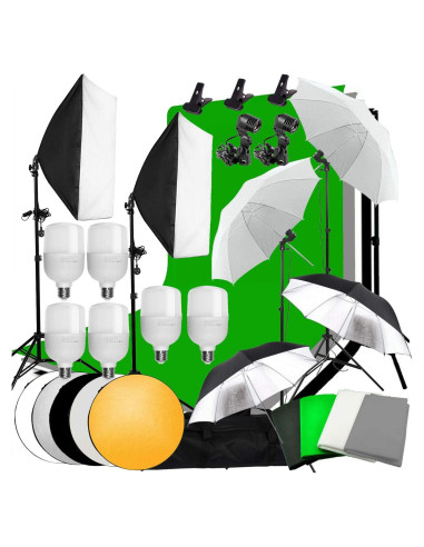 Kit de Iluminación de Estudio YISITONG Softbox LED 6x25W