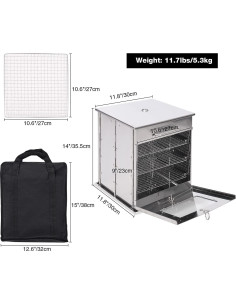 Horno de Camping Plegable REDCAMP de Acero Inoxidable 3 Niveles 2