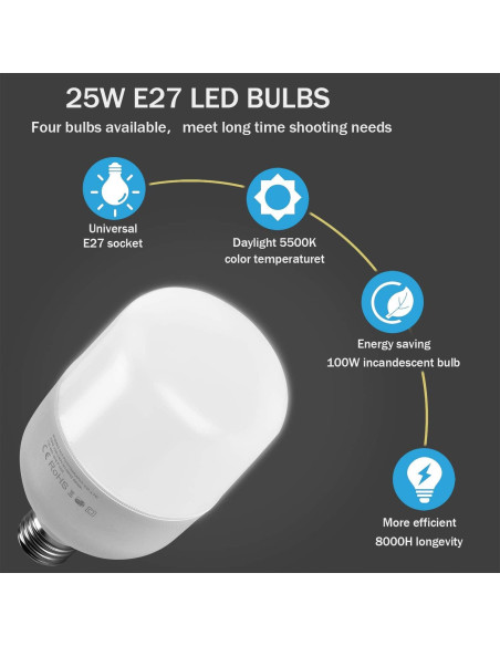 Kit de Iluminación de Estudio YISITONG Softbox LED 6x25W