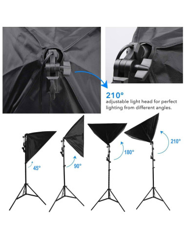 Kit de Iluminación de Estudio YISITONG Softbox LED 6x25W